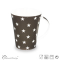 11oz Nueva taza de hueso de China con la calcomanía de cinco estrellas